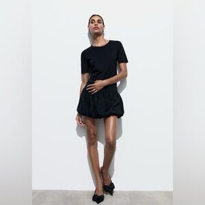 Zara Black Balloon Skort Small Like New